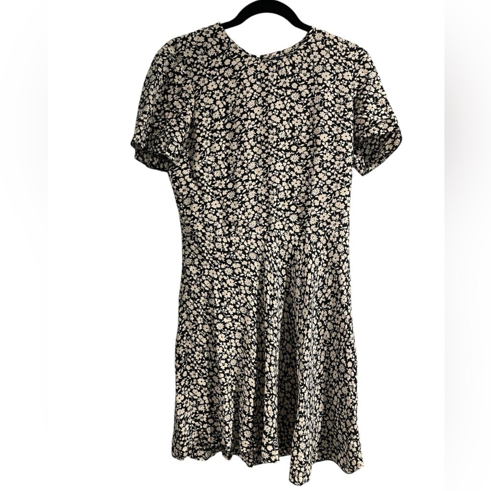Polo Ralph Lauren Black and White Floral Short Sleeve Mini Dress Size 4